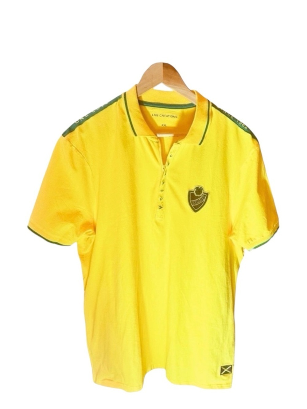 Jamaica National Team Polo - Yellow and Green - Size: 2xLarge